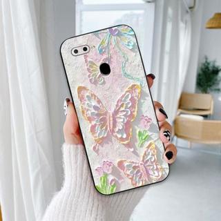 Ốp lưng Oppo A5s / A7 / F9 / A12 In hình Hoa xinh dễ thương chống sốc, mềm bảo vệ camera