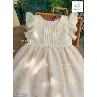 MLSDCC.7632 - Váy Melisa hoa vàng ly ngực vai tiên size 1-10y