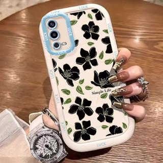 Ốp Lưng OPPO A55 4G Silicon Case Màu đen Hoa đẹp