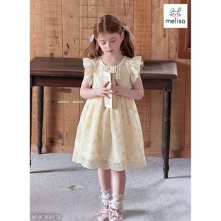 MLSDCC.7632 - Váy Melisa hoa vàng ly ngực vai tiên size 1-10y
