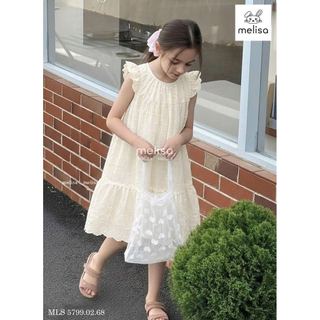 MLSDCC.5799 - Váy Melisa thô ren màu be size 1-10y