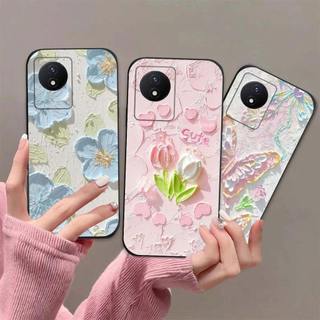 Ốp lưng Vivo Y02 / Y02A / Y02T In hình Hoa xinh dễ thương chống sốc, mềm bảo vệ camera
