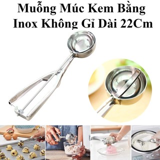 Muỗng Múc Kem Bằng Inox Không Gỉ Tiện Dụng Dài 22Cm