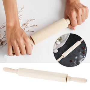 Gỗ Cán Pin Báo Chí Mặt Dính Bánh Bao Hoạt Động Gỗ Chắc Chắn Cán Pin Gỗ Dụng Cụ Nướng Bánh