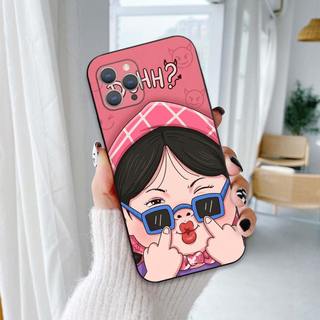 Ốp lưng iPhone 12 12Pro 12Promax Max In hình cô gái tinh nghịch dễ thương chống sốc, mềm bảo vệ camera
