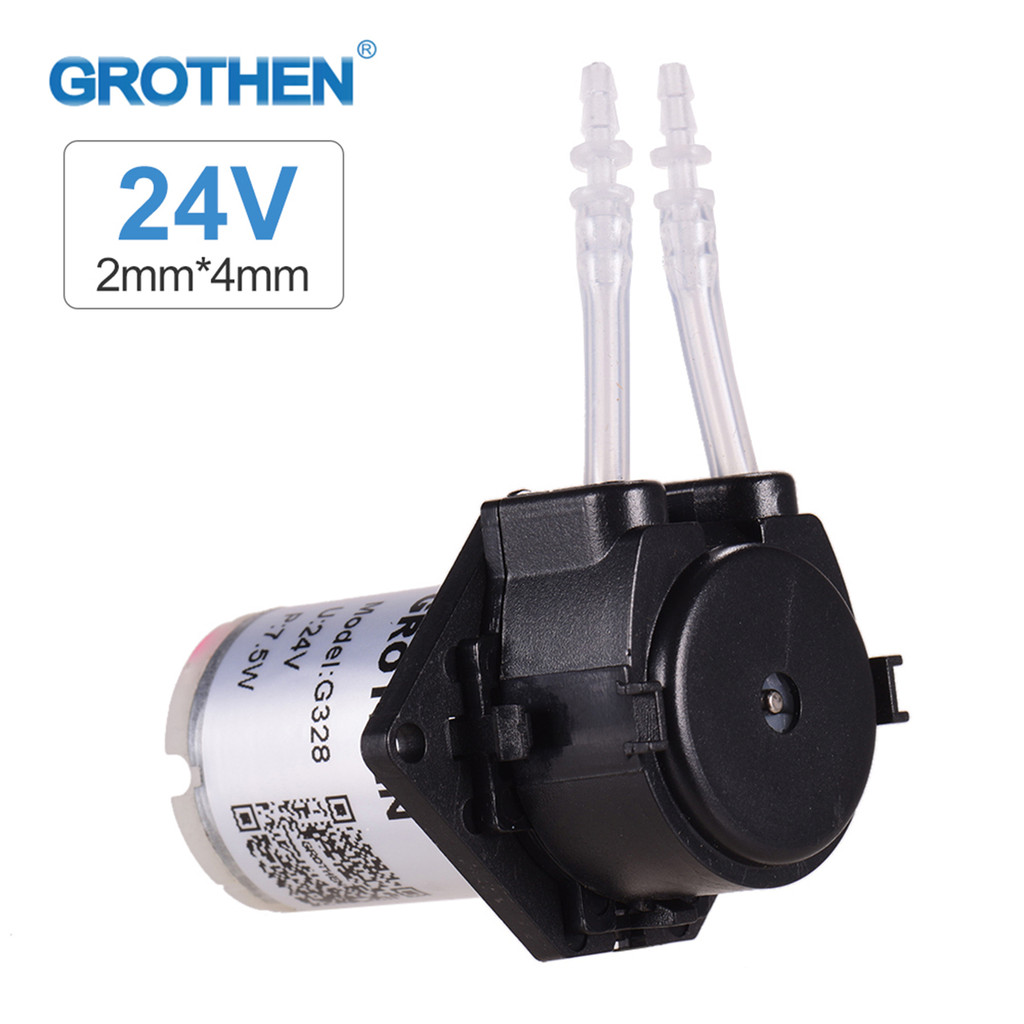 [TOOL] Máy bơm định lượng GROTHEN DC 24V Đầu ống lỏng nước Mini nhu động Chức năng tự mồi cho phụ gia phân tích hóa học trong phòng thí nghiệm bể cá, kiểu bảng phẳng