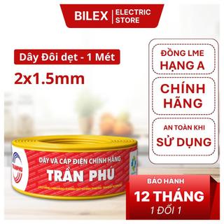 Dây điện đôi dẹt mềm 2x1.5 Trần Phú Trafuco lõi đồng cách điện PVC dây điện dân dụng