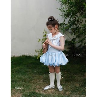 LC1822 - Váy Lennco kẻ xanh cổ nơ size 1 - 10y