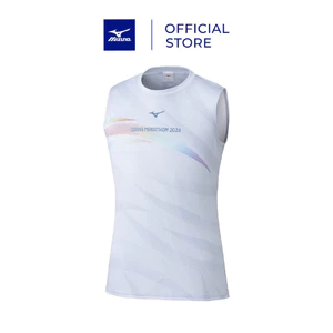 Áo Ba Lỗ Chạy Bộ Unisex Mizuno Osaka Marathon Expo Sleeveless Tee Xanh xám - J2MADY5720