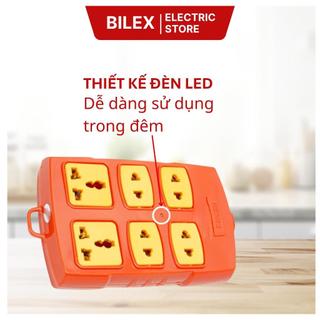 Ổ cắm điện chịu tải 6 lỗ Hinoki 6000W lõi sứ chống cháy ổ điện không dây
