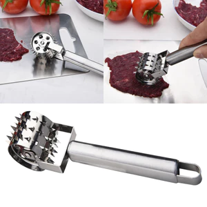 Thép không gỉ Dụng cụ cán thịt nhẹ, lăn gia vị, kim thấm đều, thiết bị nhà bếp nấu ăn