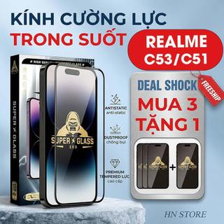 Kính cường lực dành cho Realme C53 / Realme C51 trong suốt, bảo vệ full màn, hạn chế mồ hôi