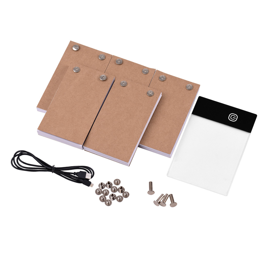 [CÔNG CỤ] Bộ sách lật có miếng đệm đèn LED Hộp máy tính bảng 300 tờ Giấy vẽ Flipbook Ốc vít đóng sách để theo dõi hoạt hình Phác thảo Sáng tạo hoạt hình