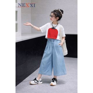 2604.22 - Quần Nexxi jean lửng bò giấy trơn xếp ly cho Mẹ size SML