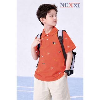 2603.81 - Áo thun Nexxi cổ bẻ họa tiết biển happy size 3-8y