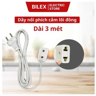 Dây điện liền phích 500w dây dài 3m, 5m VINAMAX – Dây nguồn nối dài ổ cắm, vỏ trắng, an toàn
