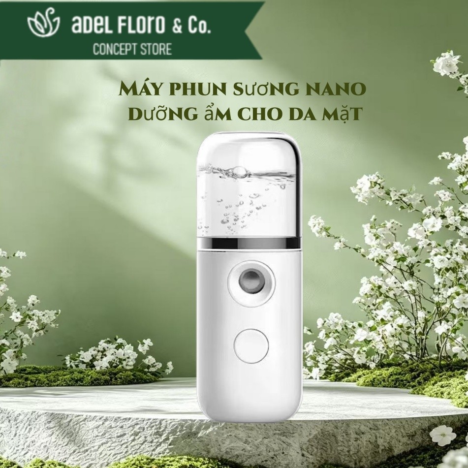 【Adel Floro &Co.】Máy Xịt Dưỡng Ẩm Mini - Sạc USB, Cầm Tay, Tạo Độ Ẩm, Dưỡng Da Mặt