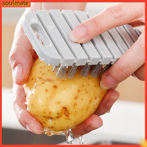 Bàn chải làm sạch trái cây Cấp thực phẩm Bàn chải rửa cà rốt bằng nhựa tiết kiệm nhân công Máy chà sàn rau củ cho gia đình