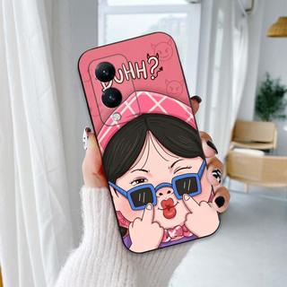 Ốp lưng Vivo Y17s In hình cô gái tinh nghịch dễ thương chống sốc, mềm bảo vệ camera