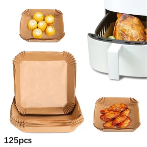 Giấy Parchment Lót Vuông Để Nướng Lò Vi Sóng 125 Chiếc Giấy Lọc 8 Inch Tương Thích Với Nồi Chiên Không Khí Và Hơn Thế nữa