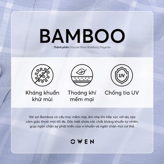 Owen - Áo sơ mi ngắn tay Body Fit AB260038NT màu Trắng chất liệu Bamboo spandex