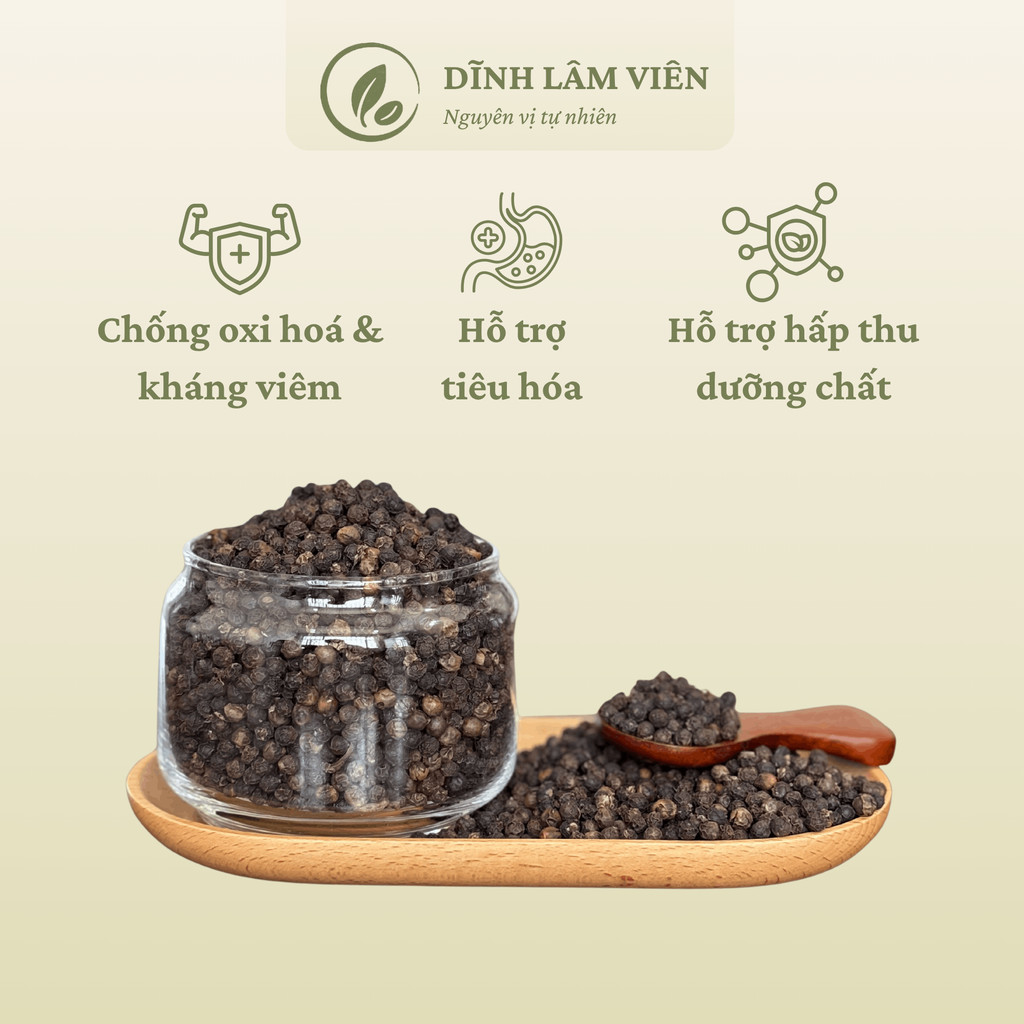 Tiêu đen Chư Sê nguyên hạt khô tự nhiên nguyên vị cay thơm 150g-1kg | Dĩnh Lâm Viên