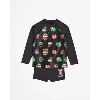 DB00015 - Bộ bơi Marvel Mario, Spiderman, Black Panther bé trai size 2-8y