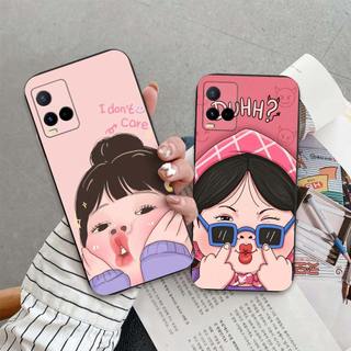 Ốp lưng Vivo Y21 / Y21s / Y33s In hình cô gái tinh nghịch dễ thương chống sốc, mềm bảo vệ camera