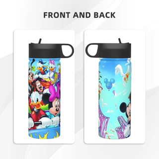 Chuột Mickeys Bình nước cách nhiệt dung tích lớn có ống hút18OZ, chai nước thể thao 500ML, du lịch, thép không gỉ