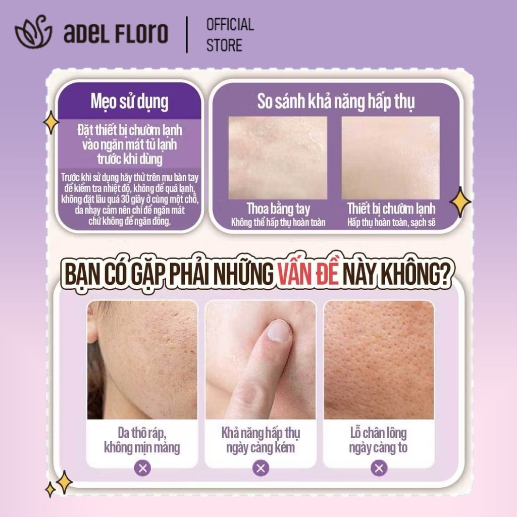 【Adel Floro &Co.】Máy Nâng Cơ Mặt 2-in-1 - Làm Căng Da, Chống Lão Hóa, Massage Làm Mát