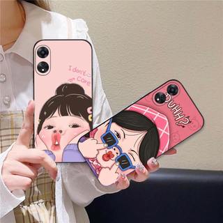 Ốp lưng Oppo A58 / A78 4G / A98 5G In hình cô gái tinh nghịch dễ thương chống sốc, mềm bảo vệ camera