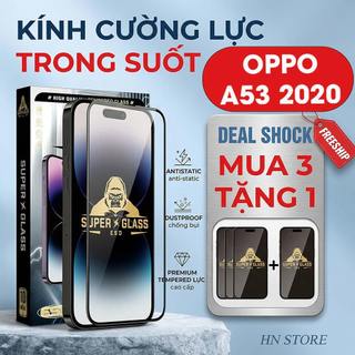 Kính cường lực dành cho Oppo A53 trong suốt, bảo vệ full màn, hạn chế mồ hôi