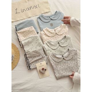 VJ125.1 - Bộ thun cổ sen June bé gái size 90 - 140
