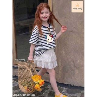 JJBCC.1805 - Bộ Jam & Jenny áo kitty kẻ + chân vay 2 màu size 2 - 12y