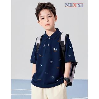 2603.81 - Áo thun Nexxi cổ bẻ họa tiết biển happy size 3-8y