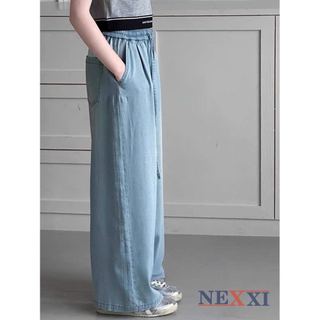 2604.21 - Quần jean giấy Nexxi dài ống suông thêu nơ bé gái size 6-10y