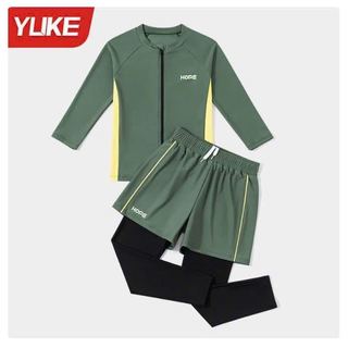 YY2458 - Bộ bơi 2ct YUKE dài tay chống nắng + quần dài HOPE 2 màu cho bé size XL-6XL (120-170)