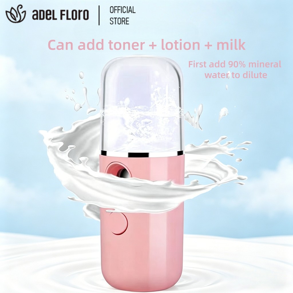 【Adel Floro &Co.】Máy Xịt Dưỡng Ẩm Mini - Sạc USB, Cầm Tay, Tạo Độ Ẩm, Dưỡng Da Mặt