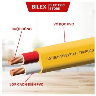 Dây điện đôi dẹt mềm 2x1.5 Trần Phú Trafuco lõi đồng cách điện PVC dây điện dân dụng