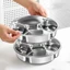 2 Đĩa Chia Bằng Thép Không Gỉ 5 Ngăn Cho Nước Sốt Salad Ăn Nhẹ Bữa Ăn Chuẩn Bị❀