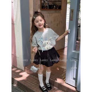 LC1646 - Set bộ Lennco áo in cún đính nơ + chân váy bí size 1-10y