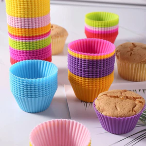 12 Chiếc Có Thể Tái Sử Dụng Nướng Bánh Silicon Cốc Nướng Bánh Cupcake Lót M Uffin Cas E S Silicone