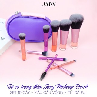 Bộ Cọ Trang Điểm Jary Make Up Brush Set 10 Cây Kèm Túi Đựng Da PU - Bebeau