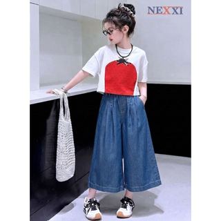 2604.21 - Quần Nexxi jean lửng bò giấy trơn xếp ly size 6-14y