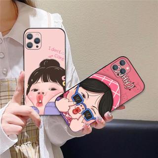 Ốp lưng iPhone 12 12Pro 12Promax Max In hình cô gái tinh nghịch dễ thương chống sốc, mềm bảo vệ camera