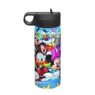 Chuột Mickeys Bình nước cách nhiệt dung tích lớn có ống hút18OZ, chai nước thể thao 500ML, du lịch, thép không gỉ