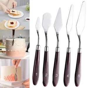 5 Miếng Bánh Inox Buttercream Icing Thìa Nướng Dụng Cụ Trộn Thìa Bộ Sơn Dầu Tông Trang Trí Thìa Nướng Thìa