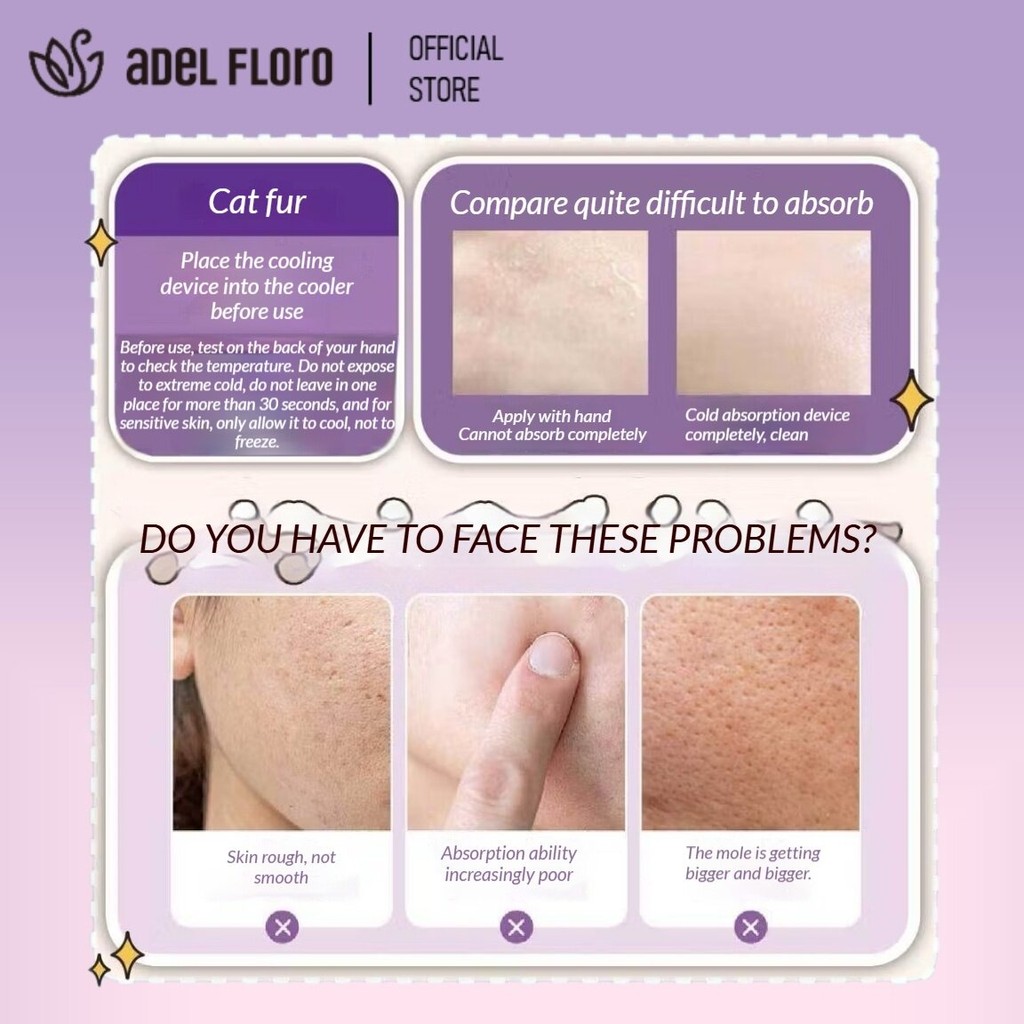 【Adel Floro】Máy Lăn Nâng Cơ Mặt - Định Hình Gương Mặt, Làm Căng Da, Massage Làm Mát