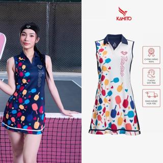 Vày Liền Thể Thao Nữ Kamito, Váy Thể Thao Polo Pickleball Kamito Heart, Kamito Heart, đồ đánh pickleball cho nữ