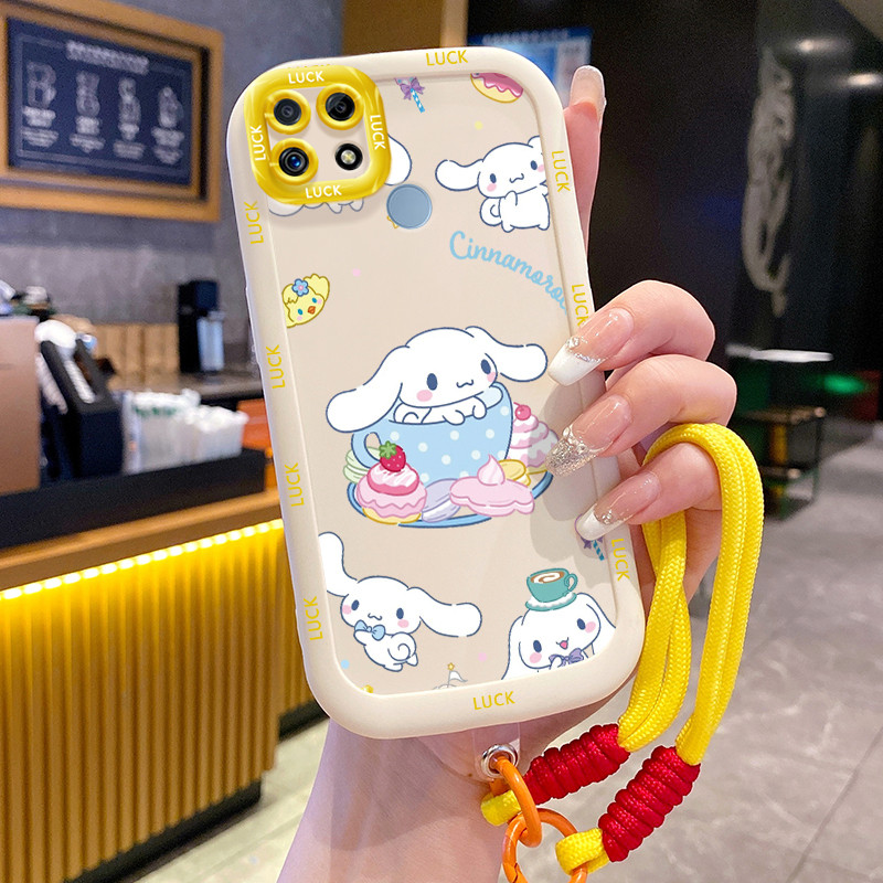 Ốp Lưng Realme C12 C15 C25 C25s C21Y C25Y Narzo 20 Narzo 30A Narzo 50A Case Động vật nhỏ Với Lanyard